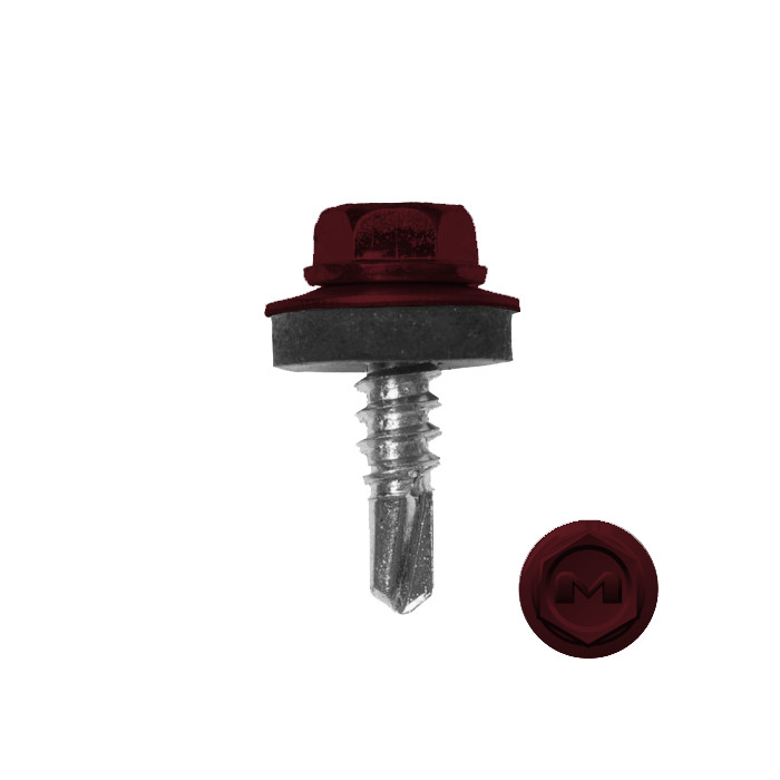 Саморез по металлу Daxmer 5,5х19 RAL 3005 (250) сверло №3